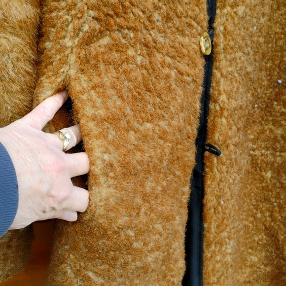 STRIKING & WARM BOHO Coat FAUX FUR Hooded GRIZZLY Size X-3X ROMAN - Picture 7 of 15